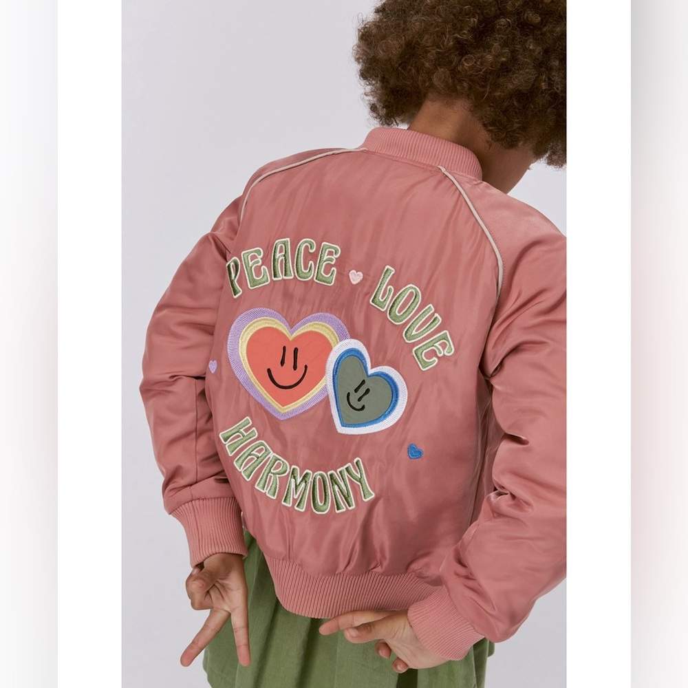 Molo Hatty Embroidered Muted Rose Bomber Jacket